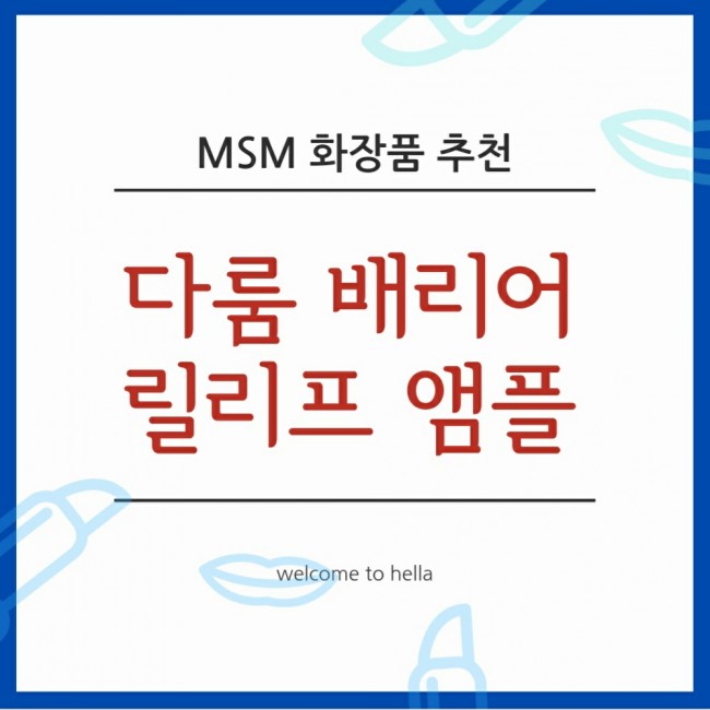  다룸 릴리프 앰플 - 피부진정, 좁쌀 트러블에 최고 !!!