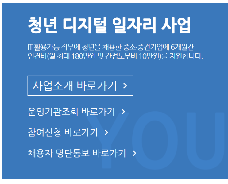  청년디지털 일자리 알아보기