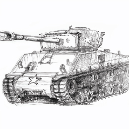 볼펜으로 그린 " M4 셔먼 전차 " / Drawing with ballpoint pen " M4 Sherman Tank "