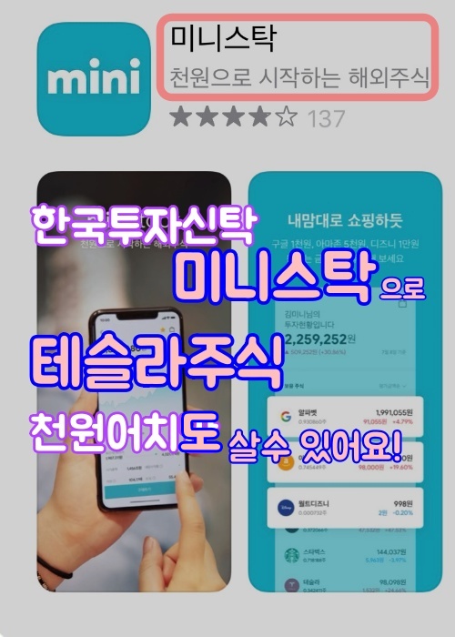  미니스탁에서  테슬라 주식 천원에 살수 있다구요?(수수료 없음 이벤트는 덤)