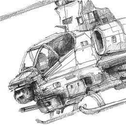 볼펜으로 그린 " 코브라 공격 헬리콥터 " / Drawing with ballpoint pen " Cobra Attack Helicopter "