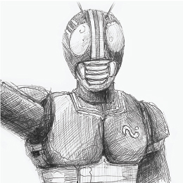 볼펜으로 그린 " 가면라이더 블랙 " / Drawing with ballpoint pen " Kamen Rider Black "