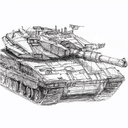 볼펜으로 그린 " 메르카바 마크 3 전차 " / Drawing with ballpoint pen " Merkava Mk 3 Tank "