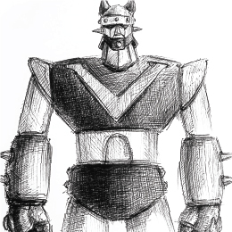 볼펜으로 그린 " 로보트 태권 브이 " / Drawing with ballpoint pen " Robot Taekwon V "