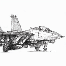 볼펜으로 그린 " 그루먼 F-14 톰캣 " / Drawing with ballpoint pen " Grumman F-14 Tomcat "