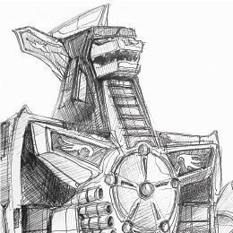 볼펜으로 그린" 무적 파워레인저 드래곤 조드 " / Drawing with ballpoint pen" Power Rangers Dragon Zord "
