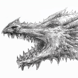 볼펜으로 그린 " 왕좌의 게임 드래곤 발레리온 " / Drawing with ballpoint pen " Game Of Thrones Dragon Balerion "