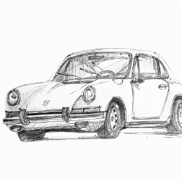 볼펜으로 그린 " 포르쉐 911 클래식 " / Drawing with ballpoint pen " Porsche 911 Classic "