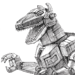 볼펜으로 그린 " 무적 파워레인저 티렉스 조드 " / Drawing with ballpoint pen " Power Rangers T-Rex Zord "