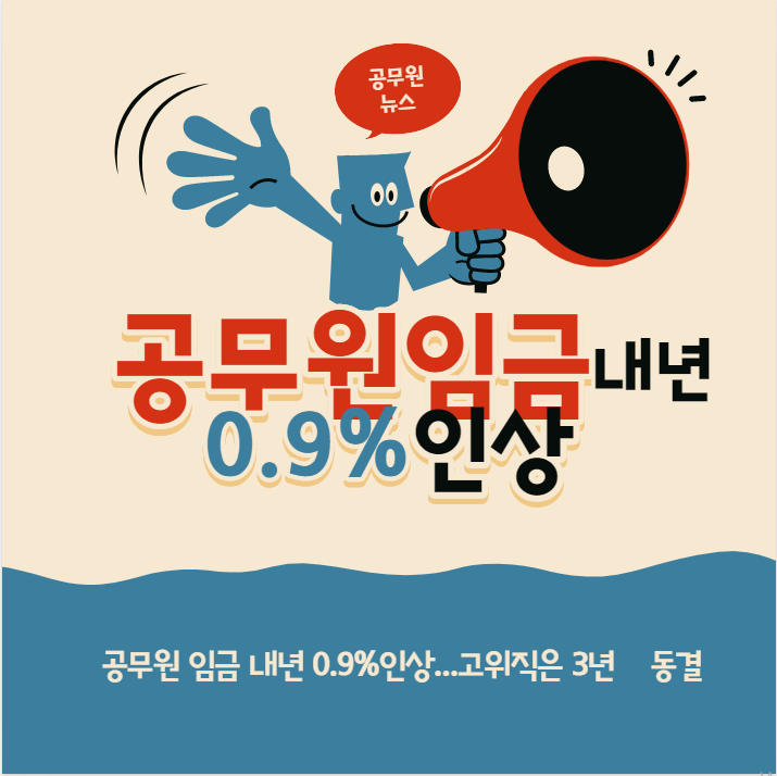  [종각공무원학원] 공무원임금 내년 0.9%인상