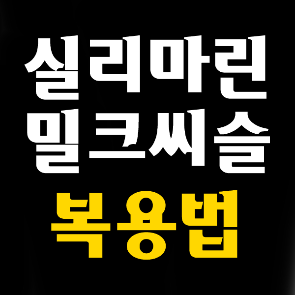  실리마린 복용법 권장량, 간수치 약, 밀크시슬 복용시간 공복