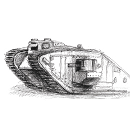 볼펜으로 그린 " 마크 1 탱크 " / Drawing with ballpoint pen " Mark 1 Tank "