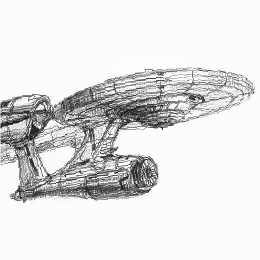 볼펜으로 그린 " 스타 트렉 USS 엔터프라이즈 " / Drawing with ballpoint pen " Star Trek USS Enterprise "