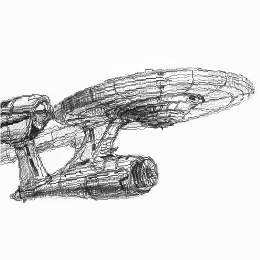  볼펜으로 그린 " 스타 트렉 USS 엔터프라이즈 " / Drawing with ballpoint pen " Star Trek USS Enterprise "