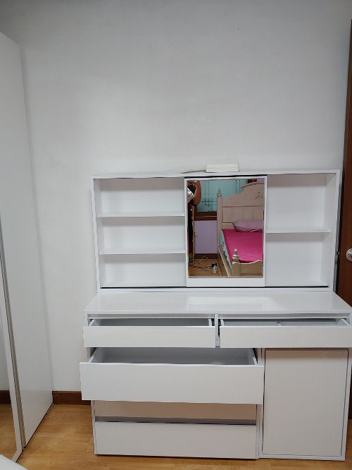  가성비 갑 화장대 키키홈 LPM 1200 확장형 멀티수납 화장대 좋아요:)