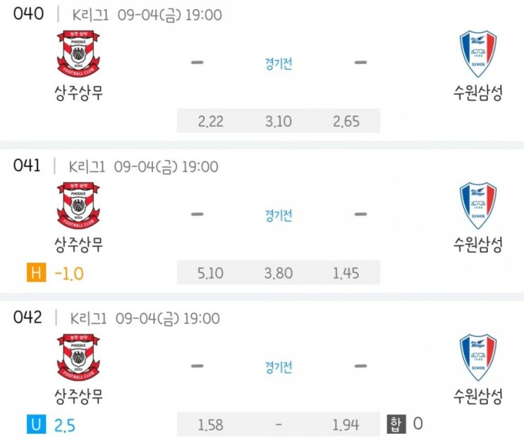 2020.09.04 K리그 프로축구 상주상무 수원삼성