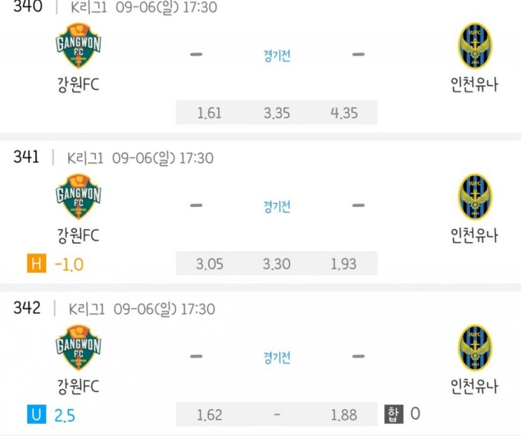 2020.09.06 K리그 프로축구 강원FC 인천유나이티드