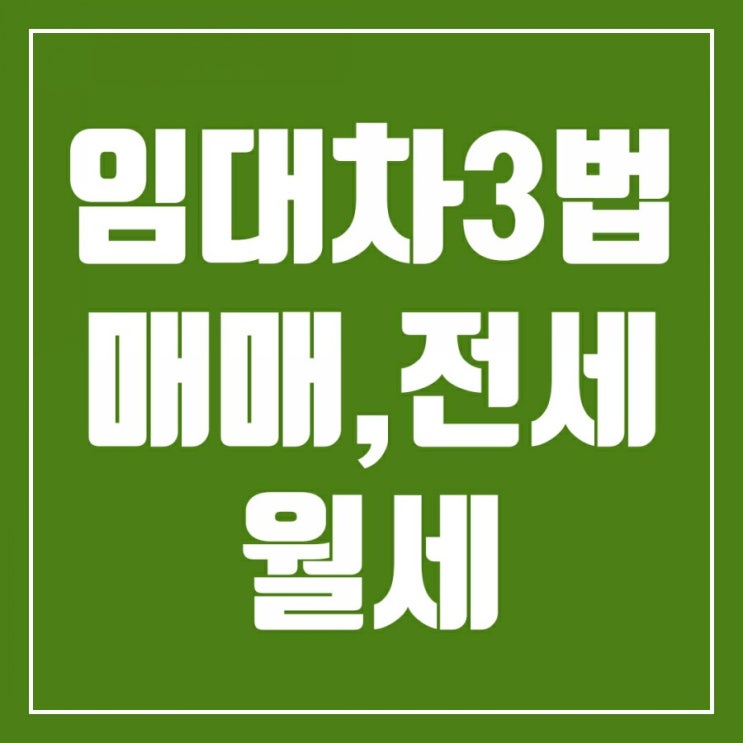 임대차3법 매매, 전세, 월세-임대인도 임차인도 모두 혼란스럽다