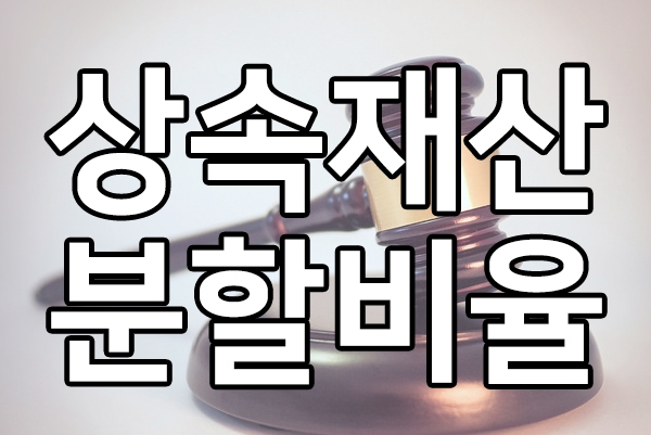  상속재산분할비율 알아보기