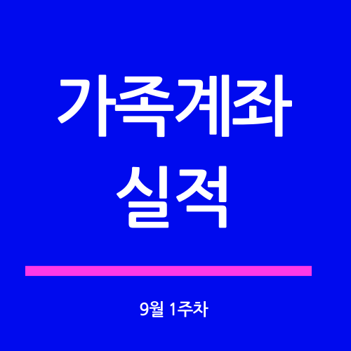  가족계좌 20년 9월 1주차 실적(수익률 5.4%)