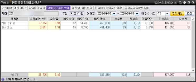  주식 프로그램 매매 일지 (2020.09.03~09.04) 자동매매 스캘핑 단타 투자 알고리즘 #1 적용 실제 후기 (8)