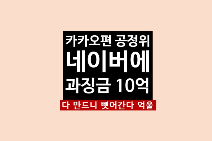  공정위 네이버 과징금 10억 부동산 갑질 카카오 신고