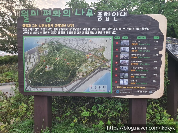 이틀 전에 월미산에 다녀왔습니다