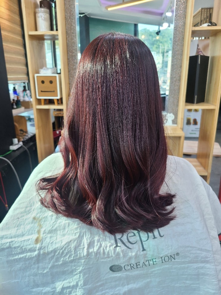  오산미용실 리호뷰티헤어 진주쌤;) 레드염색 살아있네!!