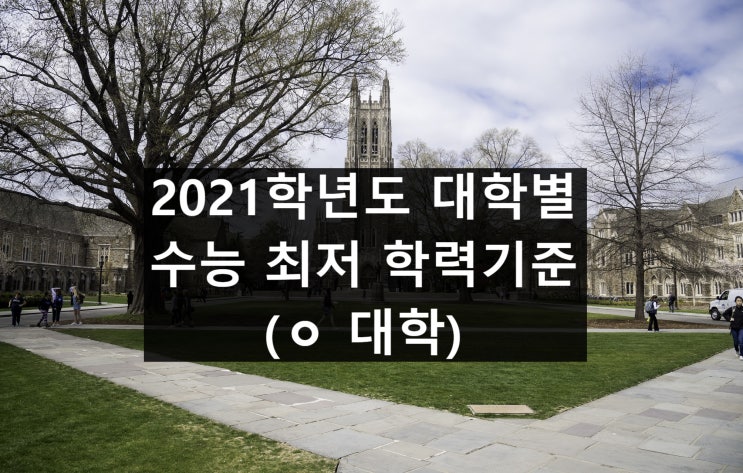  [수시] 대학별 수능 최저 학력기준 (ㅇ 대학)
