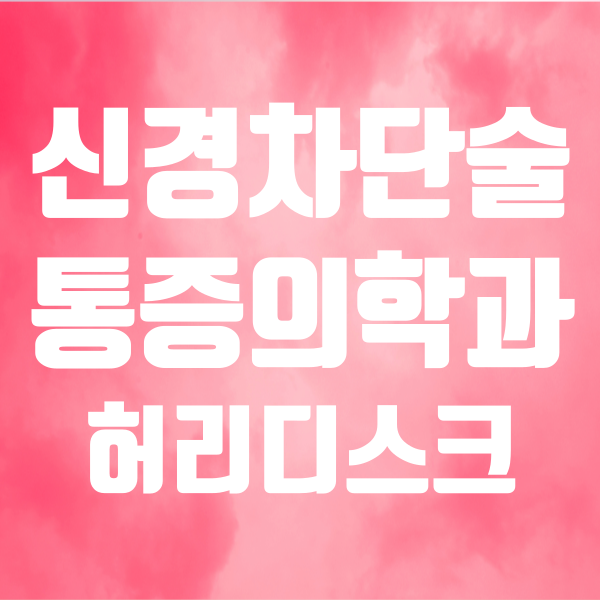  허리 신경차단술 통증의학과 통증클리닉 간단 정리 (ft. 허리디스크 증상 신경성형술 부작용 )