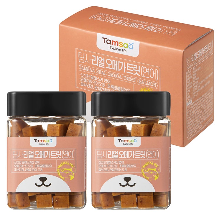  쿠팡 브랜드 - 탐사 리얼 오메가 트릿 강아지간식 180g x 2개입, 연어, 1세트