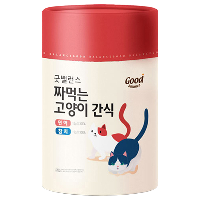  굿밸런스 짜먹는 고양이 간식 참치 30p + 연어 30p, 1세트
