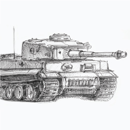 볼펜으로 그린 " 6호 전차 타이거 1 " / Drawing with ballpoint pen " Panzer 6 Tank Tiger 1 "