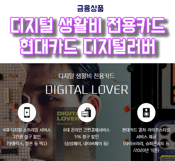  현대카드 DIGITAL LOVER(디지털러버) 신용카드 서비스 및 혜택