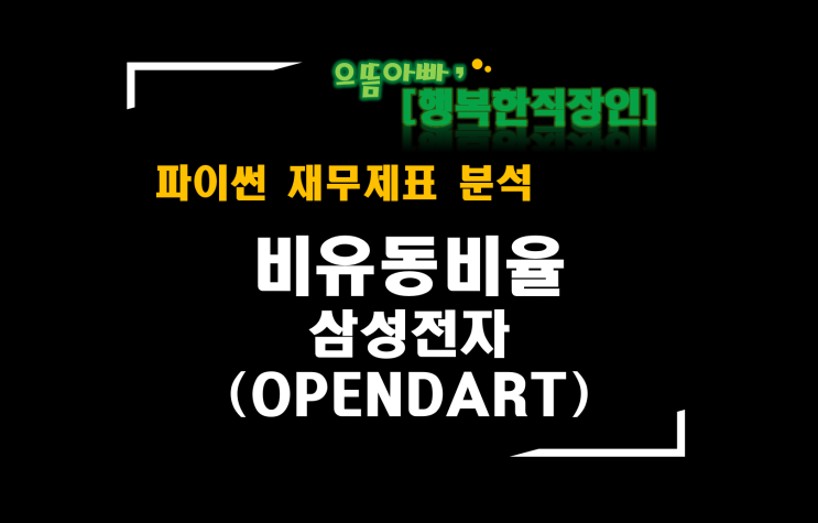  [파이썬 재무제표 분석] 비유동비율(OPENDART 삼성전자)