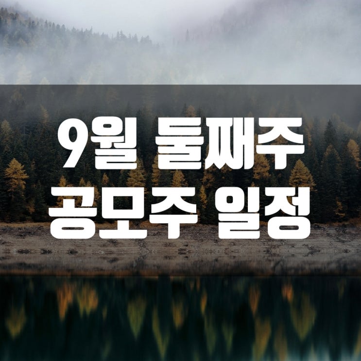 9월 둘째주 공모주 일정