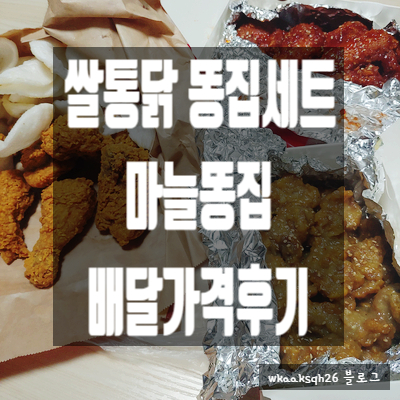[배달 후기]쌀통닭 똥집세트 후기 가격/마늘 똥집/쌀통닭 반반/똥집튀김