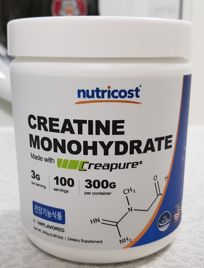 nutricost의 creatine monohydrate(크레아틴 모노 하이드레이트)