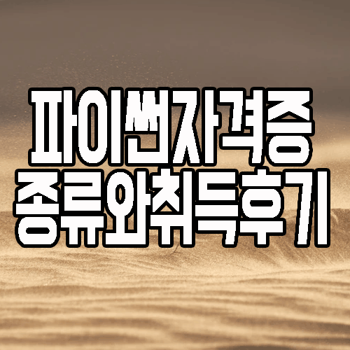  파이썬마스터 자격증 : 프로그래밍의 기초 / 종류 / 취득 후기까지