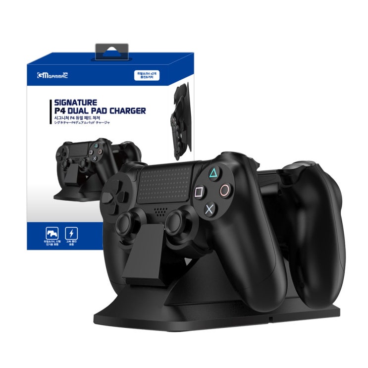  겜맥 시그니처 PS4 듀얼 게임패드 차저, KMP4-116, 1개