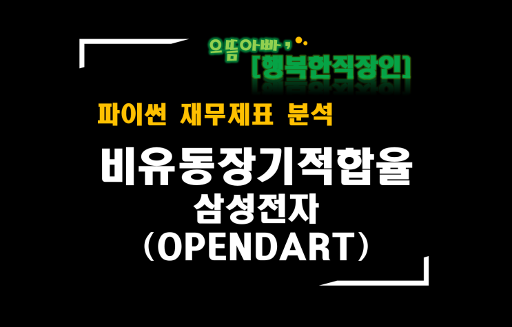  [파이썬 재무제표 분석] 비유동장기적합율(OPENDART 삼성전자)