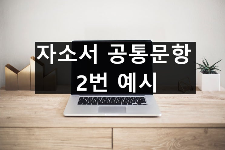  자소서 공통문항 2번 예시