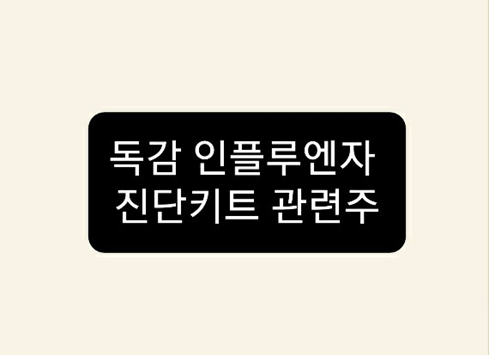 독감 인플루엔자 진단키트 관련주 독감 인플루엔자 진단키트 관련주