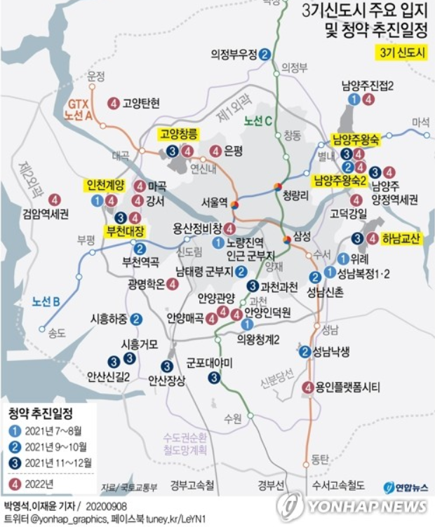 내년 7월부터 하남 교산,과천,용산 정비창 등 6만채 사전청약