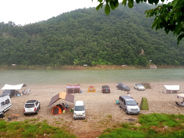 모곡밤벌유원지 홍천강 바라보며 1박2일 노지 캠핑(화장실 有)