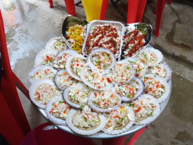  부산 태종대 자갈마당 올레, 가리비 새우 전복 모듬 조개구이 존맛탱