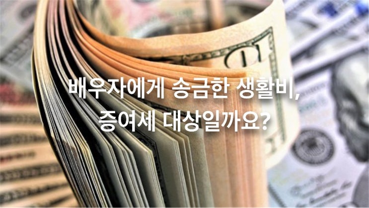 배우자에게 송금한 생활비, 증여세 대상일까요?