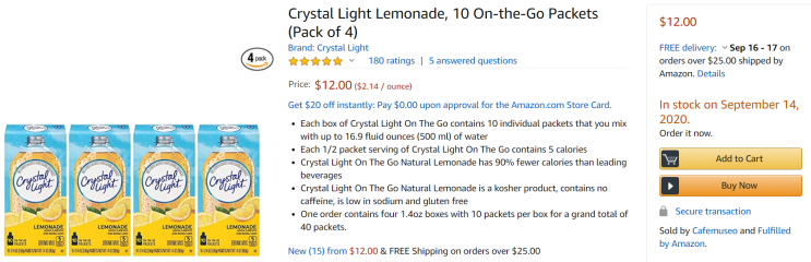 맛있게 먹으면서 살도 빠지는 음료추천 - 크리스탈 라이트 레모네이드( crystal light lemonade)