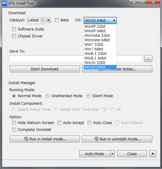 ATIc Install Tool v2.32.0 (AMD 최신 그래픽/칩셋 드라이버 검색/다운로드)