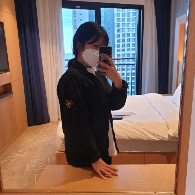  스톤아일랜드 오버셔츠 블랙 S 여자착용